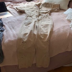 Free people Jean jumpsuit